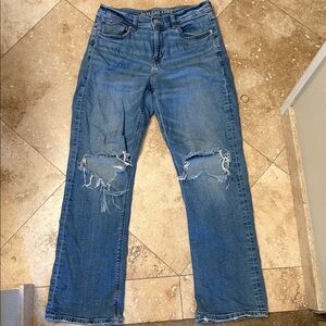 American Eagle Outfitters Blue Ripped Boyfriend Jeans
